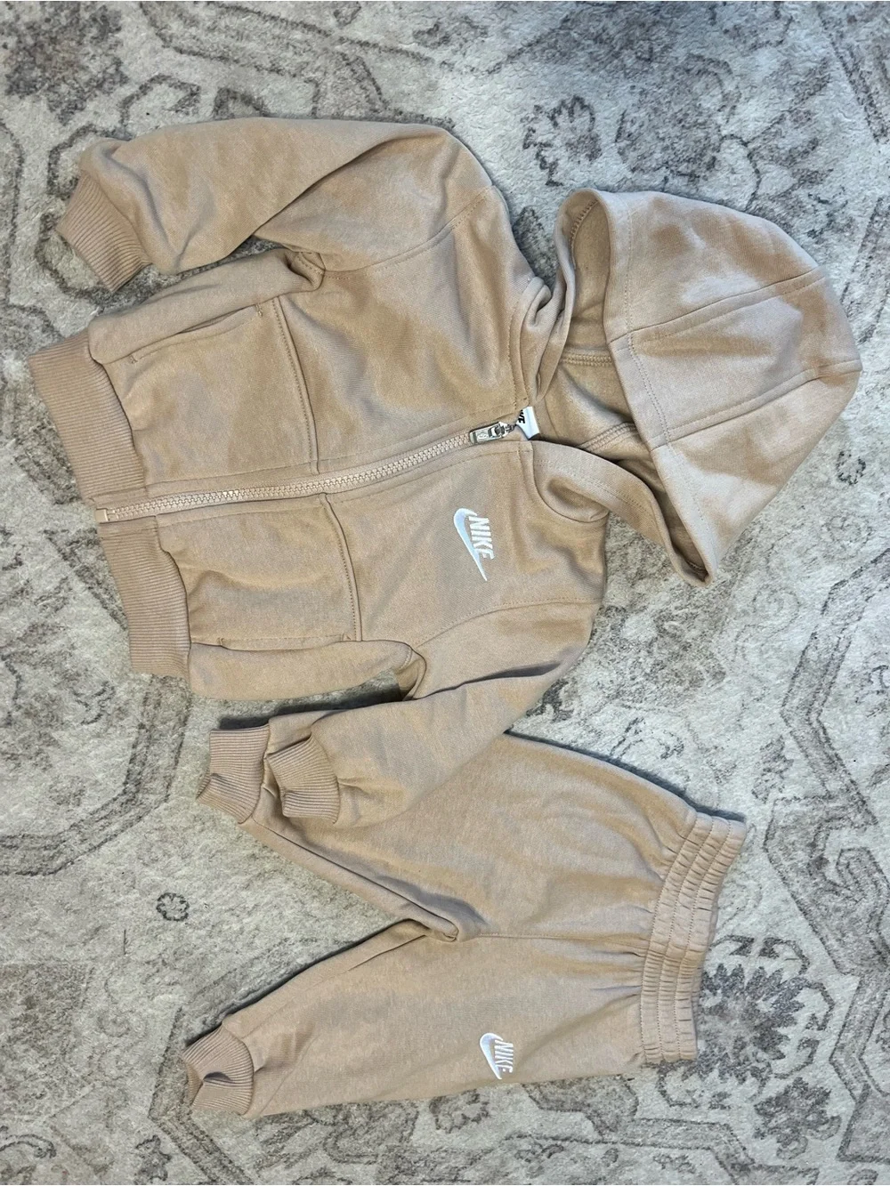 Nike NSW LBR Club Fleece Full-Zip Set Hemp/White